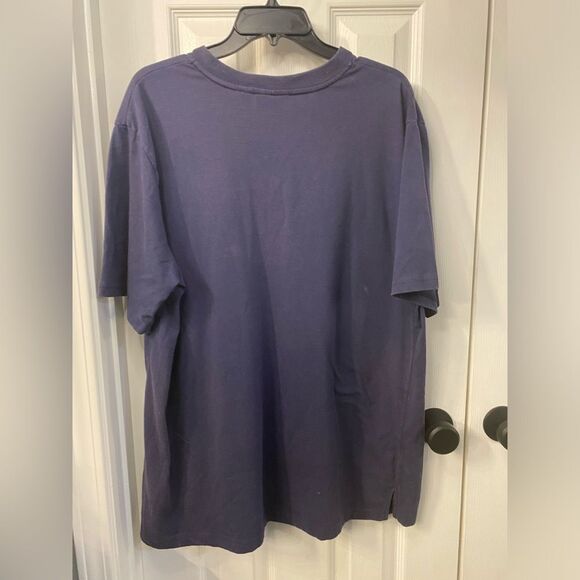 Coca Cola Navy V Neck Embroidered Logo Short Sleeve T-Shirt - 18/20W - Picture 4 of 6